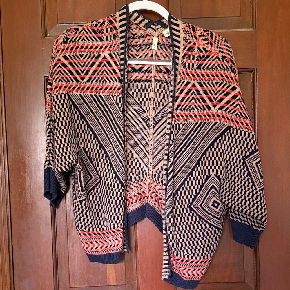Anthropologie Moth Geometric Patterned Cardigan Small
